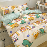 Popxstar Ins Pink Flowers Bedding Set Flat Bed Sheet Duvet Cover Twin Full Queen Nordic Bed Linen Boy Girl Bedding Sets Flower Cherry