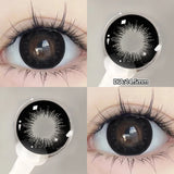 Popxstar  -With 1bottle Lens Liquid Lens Solution 2pcs Myopia Colored Contact Lenses for Eyes Big Black Lens Brown Beauty Pupils