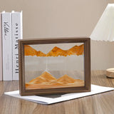 Wooden Frame 3D Sandscape Moving Sand Art Picture Quicksand Hourglass Craft Square Flowing Sand Painting Office Home Decor Gifts