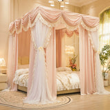 New Wedding Palace Mosquito Net with Frame Romantic Princess Shading Bed Curtain Canopy Nets Three-door for Girls