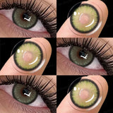 Popxstar Colored Contact Lenses 0~-6.00 Degree 1Pair Y2K Fashion Lenses for New User,Korean Green Contact Lenses for Eyes