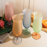 Popxstar  Pastel Frosted Glass Goblets Drinkware Home High-footed Cups Home Kitchen Party Bars Cocktail Glasses Beverage Juice Decor Gifts