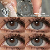 Popxstar  1pair Bloom Black Contact Lenses for Eyes Natural Cosmetic Brown Gray Pupil Eye Lens Color Lens Fashion Beauty Yearly