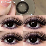 Popxstar  1 Pair Big Black Color Contact Lenses Natural Gray Lenses Blue Korean Eye Makeup Contacts Yearly Beauty Pupils Cosmetic