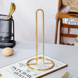 Popxstar Northern European Ins Gold Wrought Iron Tissue Holder Napkin  Stand Desktop Storage Rack Dining Table Kitchen  Roll
