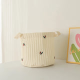 Popxstar INS Cute Baby Diaper Storage Bag Baby Supplies Toys Clothes Storage Bag Cotton Embroidery Multifunctional Mommy Storage Basket