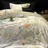Popxstar  Premium 1000TC Egyptian Cotton Flowers Plant Prints Spring Summer Bedding Set Duvet Cover Flat/Fitted Bed Sheet Pillowcase 4Pcs