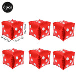 Popxstar  Casino Party Decoration Dice Balloon Lucky 7 Foil Balloon Latex Poker Balloons Casino Poker Party Las Vegas Wedding Decorations