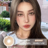 Popxstar  1pair Colorcon Contact Lenses Green Color Lens Natural Brown Eye Contacts Gray Pupils Beautiful Cosmetic Yearly Lenses