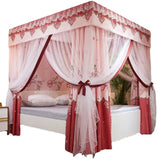 Double Layers Blackout Mosquito Net Princess Integrated Bedroom Dust Top Windscreen Bed Curtain with Bracket