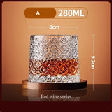 Popxstar  1-4PCS Tumbler Whiskey Glass With Base Crystal Whiskey Glasses Rotating Spinning Wine Brandy Glass Cup Drinkware For Bar Home