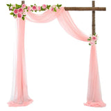 Popxstar Chiffon Champagne Beige Wedding Arch Draping for Ceremony Reception Decora Sheer Fabric Curtains for Party Stage Bridal Shower