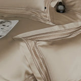 Popxstar  4Pcs Natural Lyocell Eucalyptus Fiber Soft Silky Bedding Set Luxury Embroidery Duvet Cover Bed Sheet/Fitted Sheet Pillowcases