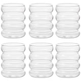 Popxstar  300ML Coffee Mug Creative Glass Cups Vintage Ins Style Heat-Resistant Ripple Drinking Glasses for Juice Glassware Wine Cups