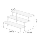 Popxstar  Acrylic Display Stand Pottery Storage Rack Doll Clay Figurine Display Stand Transparent Ladder Makeup Organization Shelf