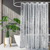 Popxstar Thick PEVA Clear Shower Curtain with 12Hooks Waterproof Bathtub Bathing Cover Mildewproof Modern Bathtub Partition Curtain