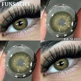 1 Pair Yearly New Korean Natural Lenses Color Contact Lenses Eyes Black Beautiful Pupil Brown Eye Contacts Cosmetic Len