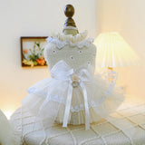 Cute High-end Formal Dress Pet Clothes Puff Chiffon Skirt Wedding Dress for Dogs Skirt Princess Dog  York Clothes Pet Cat Dress