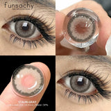 Popxstar  Color Contact Lenses for Eyes 1 Pair Gray Fashion Cosmetic Lenses Green Pupils Gray Natural Eye Contacts Women Eye Lens