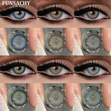 Popxstar  2pcs Colored Contact Lenses for Eyes Blue Pupils Lens Natural Brown Softlens Beautiful Cosmetic Gray Green Eye Contacts