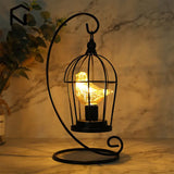 Popxstar Vintage Birdcage Table Lamp Hanging Lantern Candlestick Metal Hollow Lanterns Tealight Hanging Lanterns Wedding Home Decor