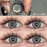 Popxstar  2Pcs Colored Contact Lenses Myopia Degree -0.00 to -8.00 Flower Talk Brown Eyes Beauty Pupil Gray Makeup Soft Lenses