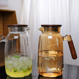Popxstar  1.8L Pumpkin Glass Water Bottle Household Cold Kettle Kitchen Lemon Beverage Juice Drink  High Temperature Resistance Tea Pot