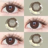 Popxstar  1pair Colorcon Contact Lenses Green Color Lens Natural Brown Eye Contacts Gray Pupils Beautiful Cosmetic Yearly Lenses