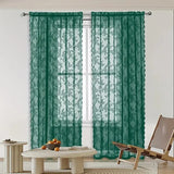 Popxstar room inspo ideas 1 Piece Vintage Floral Embroidery Clear Lace Curtain Panel - Privacy & Light Filtering, Machine Washable