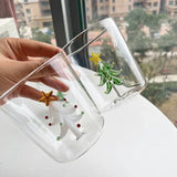 Popxstar 1pc Christmas Tree Mug Cute Cup Glass Cups  Glass Mug  Coffee Mug Home Decoration Christmas Gift Christmas Decoration 300ml