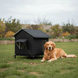 Dog Sleeping Bed Waterproof Outdoor Cat Tent Warm Folding Cooling Dog Cave Raised Base Moisture-proof Pet Condos Balcony