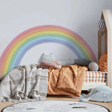 Popxstar  Large Rainbow Pastel Wall stickers Mural Nursery Kids Room Wall Decals Baby Shower Playroom Decorations Baby Boy Girl Gift