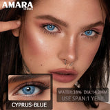 Popxstar  1 pair Colored Contact Lenses Natural Look Green Lenses Gray Contact color Lenses Beauty Pupil Eye Cosmetics Yearly Use