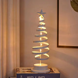 Popxstar  Artificial Christmas Lights Tree Fairy Lamp Tree Metal Spiral Star Lighting Holiday For Home Living Room Decorations Night Lamp