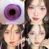 Popxstar  -2pcs/pair Gray Colored Contact Lenses for Eyes Beauty Purple Halloween Makeup Lens Natural Look Brown Blue Big Eye Lens