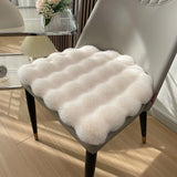 Faux Rabbit Chair Seat Cushion Arc-shaped Computer Chair Cushion Office Casual Dining Chair Cushion Mats Thickened