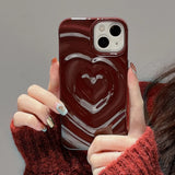 Popxstar  Love Heart Matte silver Silicone Shockproof Protection Back Cover For iPhone 15 Pro Max 13 Pro 12 11 14 Fashion Girls Phone Case