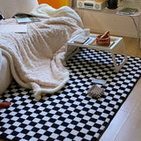 Popxstar  Japanese Style Carpets for Living Room Minimalist Bedroom Decor Plaid Carpet Checkerboard Lounge Rug Large Area Plush Floor Mat