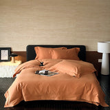 Popxstar  4Pcs Solid Color Egyptian Cotton Brushed Hotel Style Bedding Set Duvet Cover Bed Sheet/Fitted Sheet Pillowcases Home Textiles