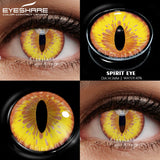 Popxstar  1 Pair yellow cosplay color contact lenses for eyes crazy Halloween cat Eye makeup Role playing Eye cosmetics red lens