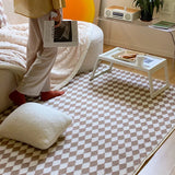 Popxstar  Japanese Style Carpets for Living Room Minimalist Bedroom Decor Plaid Carpet Checkerboard Lounge Rug Large Area Plush Floor Mat
