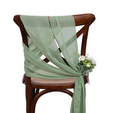 Popxstar 12 Pcs 17x275cm Green  Chiffon Chair Sashes  Wedding Chair Covers Ribbon Wedding Party Aisle Chair Decor
