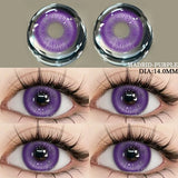 Popxstar  Colored Contact Lenses 2pcs Purple Contact Lenses Anime Cosplay Contact Eye Lenses Halloween Beauty Makeup Color Lens