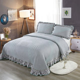 Popxstar  3/5Pcs Luxury European Knitted Cotton Embossing Quilted Bedspread, Bed Cover, Mattress Topper Coverlet, Bed Sheet, Pillowcases