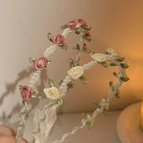 Popxstar 1pcs Elegant Bridal Girls Headband Imitated Pearl Hair Headdress Flower Wreath Bride Garland Head Hoop Wedding Headbands Fashion