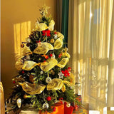 Popxstar Christmas Ribbon Tree Decoration Mesh Tulle Roll Fabric Pendant Merry Christmas Decor For Home 2024 Xmas Gifts DIY New Year