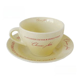 Popxstar  Coffee Mugs Ceramic Milk Tableware Tea Tools Cute Ins Korean Style Oatmeal Breakfast Drink Juice Tea Cup and Saucer Sets