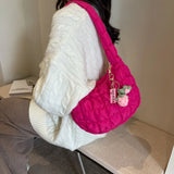 popxstar Women's Bag Korean Version Sweet Girly Style Shoulder Bag Fashion Casual Bubble Dumpling Bag Fold Cloud Bag Fashion Exquisite