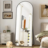 Popxstar 64"x21" Full Length Mirror Arched Full Mirror Free Standing Leaning Mirror Wall-Mounted Mirror Aluminum Frame Modern Mirrors