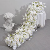 Popxstar pink colour Rose Large Flower Row Artificial Flower Row Runner Wedding Backdrop Decor Floral Wall Party showcase decoration prop